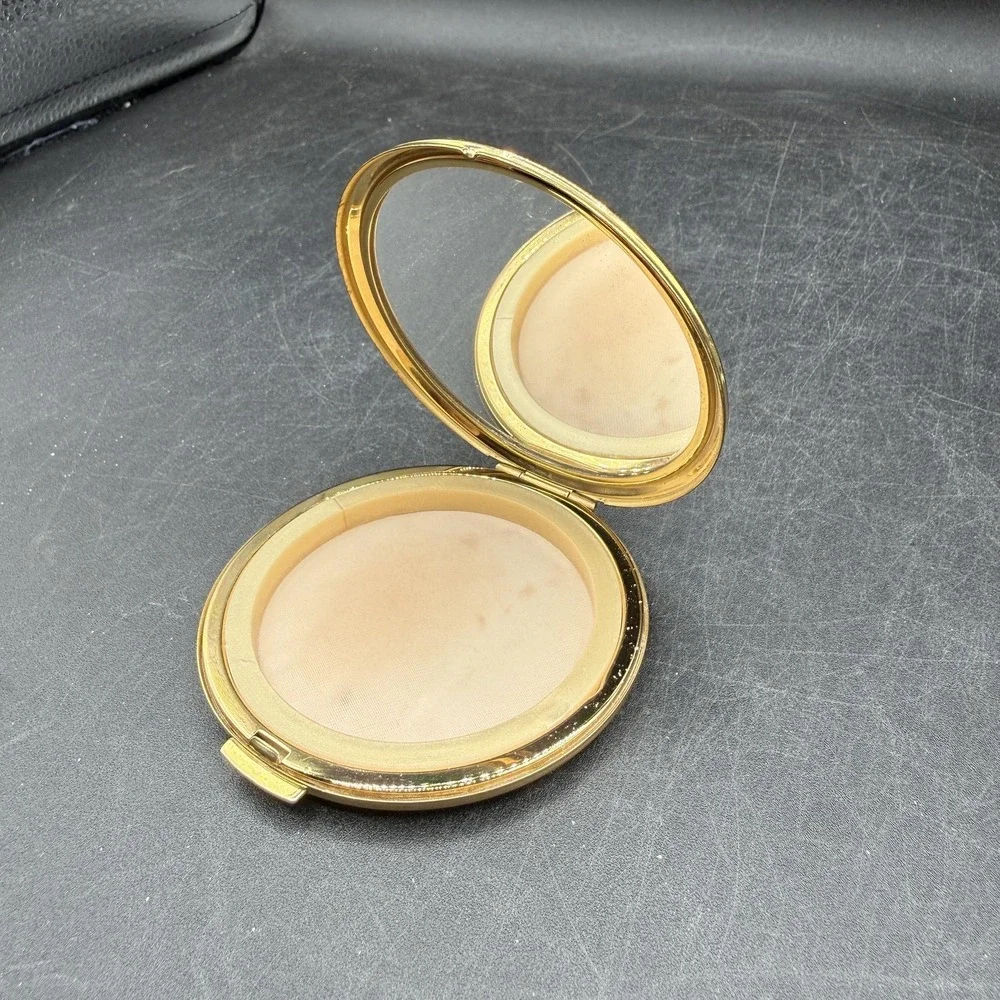 Vintage Stratton England Equestrian Horse Bit‎ Powder Compact Mirror Round 3 In